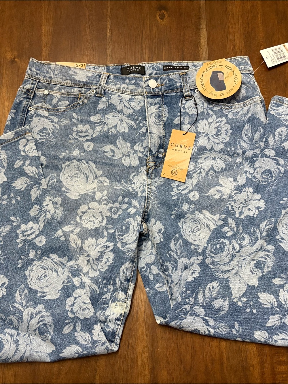 Women's Blue Floral Print Jeans